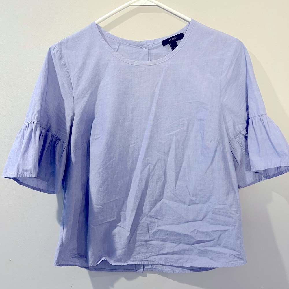 Jcrew Button Back Flutter Sleeve Top Size 8